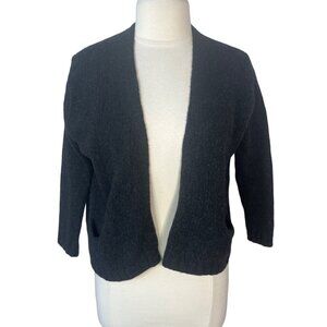 Vince Womens Open Front Cardigan Sweater Black Wool Blend Pockets Size XS